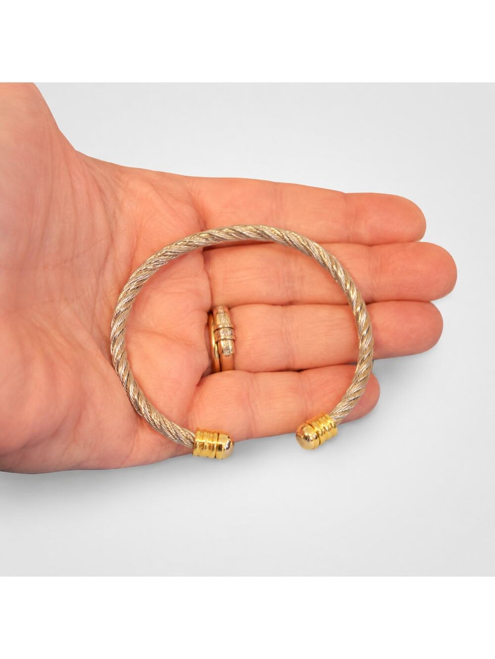 Twisted Open‎ Cuff Cross-over Bangle Bracelet- Silver & Gold Vintage Retro cfb
